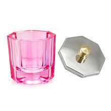 Colored Octagonal Crystal Nail Polish Cup With Lid, A Liquid Container For Cleaning Brushes And Mixing Colors In Nail Art. - Multicolor - View 13