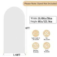 2 Pcs White Arch Backdrop Fabric, 4ft, 5ft, 6ft, 6.6ft, 7.2ftft Solid Color Stretch Arch Backdrop Cover Bohemian Style For Birthday Parties, Wedding Decorations,Indoor And Outdoor Scene Arch Stand Decor,Photography Background Decoration - White - View 8