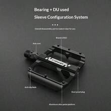 1PC Mountain Bike Aluminum Alloy Pedal With Dual DU Bearings, Anti-Slip Wider Pin Pedal For Cycling Accessories - Multicolor - View 5