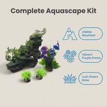 4Pcs/Set Juego de Paisaje de Acuario Simulado para Decoración de Tanque de Peces de Escritorio Crea Vista de Montaña y Agua Natural Instantáneamente - Acuario feliz - Ver 4