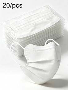 20pcs Individually Wrapped 3-Ply Neutral Face Masks, Full Protection, Suitable For Daily Shopping And Public Places - Multicolor - View 1