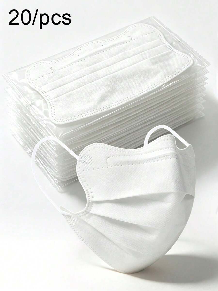 20pcs Individually Wrapped 3-Ply Neutral Face Masks, Full Protection, Suitable For Daily Shopping And Public Places - Multicolor - View 1