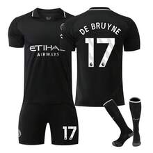 Camisas de futebol masculino - 2526 Camisa preta do Manchester City, uniforme de visitante, número 17 + meias - Ver 2