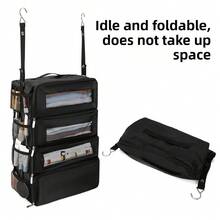 1pc 4-Compartment Storage Bag, Large Capacity Foldable Storage Bag, Suitable For Clothing, Cosmetics And Personal Items, Portable Closet And RV Storage, Suitable For Home, Camping, Business Trip, Hotel Travel, Dorm Storage, Summer Travel, RV Essential - Multicolor - View 5