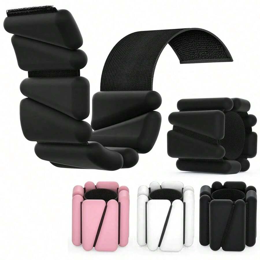 1/2pcs Adjustable Waterproof Silicone Wrist & Ankle Weights, (1/2/3lbs) Portable Leg & Wrist Strength Training Equipment