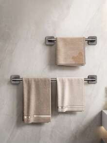Bathroom Wall-Mounted Towel Rack 60/70CM, No Drilling Required, Sturdy Rust-Proof Towel Bar, Space-Saving, Storage Rack, Bathroom Accessories - Grey - View 10