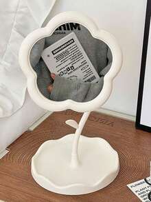 Floral Pattern Tabletop Makeup Mirror, Cute Tabletop Vanity Mirror, Tabletop Makeup Mirror With Jewelry Storage Rack, Vanity Mirror With Jewelry Tray, Rotatable Adjustable Tabletop Mirror, Makeup Mirror Suitable For Bedroom Vanity Or Makeup Table, Lightweight Travel Comb (With Built-In Mirror) - Perfect For Putting In A Handbag - Multicolor - View 5