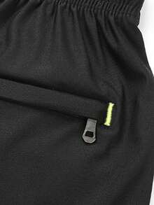 1pc Boyfriend Style Men's Lightweight Breathable Elastic Workout Running Shorts For Spring/Summer Sports - Black - View 5