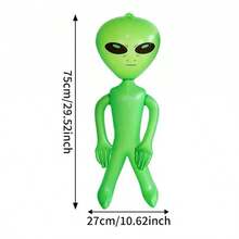 1pc Alien Inflatable Toy, Alien Inflatable Decoration, Green/Purple/Blue Optional, Large/Medium Optional, Suitable For Children's Birthday Party, Halloween, Alien Theme Party, Pool Floating, Photo Props, Home Decor, Cosplay Party Supplies, Space Theme Party, Sci-Fi Theme Party - View 14