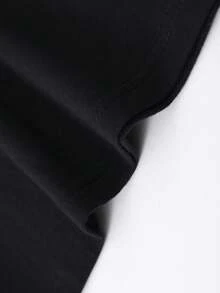 Printed Men's Round-Neck T-Shirt Made Of Pure Cotton, Casual And Versatile For Spring And Summer. - 黑色的 - 查看 4