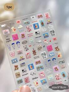 1pc Cute Pet Decorative Stickers, Bear Rabbit Puppy Cat Heart English Label Transparent Self-Adhesive Stickers, Suitable For Phone Lens, Earphone Case, Instant Camera And Other Portable Items, Pattern Print Is Durable And Resistant To Wear - 1pc to 5241 - View 5