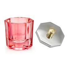 Colored Octagonal Crystal Nail Polish Cup With Lid, A Liquid Container For Cleaning Brushes And Mixing Colors In Nail Art. - Multicolor - View 17