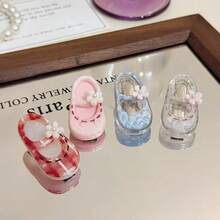 Súper lindo mini clip de pelo con forma de zapato para mujeres, adorable diseño de flor clip de cocodrilo para cabello suelto, diseño de nicho, accesorio de estilo femenino para flequillo y cabello lateral - Multicolor - Ver 1