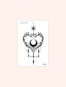 STARTTOOS Small Arm Tattoo Sticker - Black Scroll Vine Heart Spider Web Tassel Pattern Y2K Temporary Tattoo Sticker For Shoulder Neck Collarbone Body Skin 1pc/Pack - Black - View 7