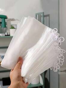1/5/10/20pcs Matte-Finish Loop Storage Bag: Moisture-Proof & Airtight Organizer For Travel, Stationery & Cosmetics | Dust-Proof, Leak-Proof With Hanging Loop - Multicolor - View 7