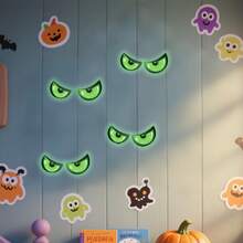 1pc Halloween Eyeball Eye Glow-In-The-Dark Wall Sticker, Self-Adhesive Removable, Suitable For Party Decoration, Fun Style Home Decor - Glow-in-the-dark Stickers - View 7