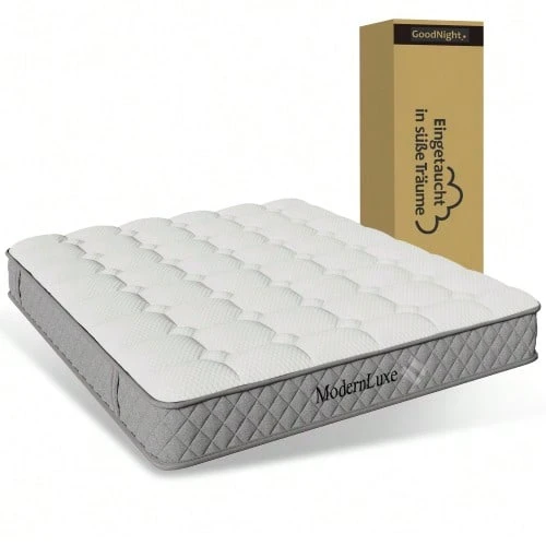 Orthopedic Cold Foam Mattress, Mattress With 7-Zone Pocket Spring Core, Firmness Level H3 (Medium-Firm) – OEKO-TEX® Certified, 20 Cm High, 4 Handles + Vacuum-Packed - White - View 1