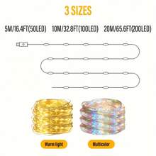 臥室窗簾燈 300 LED/600 LED 掛式串燈，戶外/室內聖誕仙女窗簾燈，適用於宿舍、牆面、背景、窗戶、婚禮、派對、生日裝飾，8 種模式控制，USB 供電 - 串燈 - 查看 5