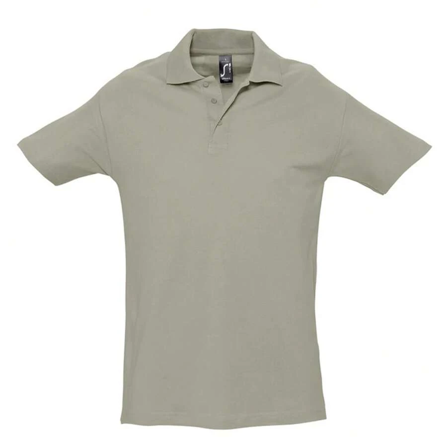 SOLS Mens Spring II Short Sleeve Heavyweight Cotton Polo Shirt - Khaki - View 1