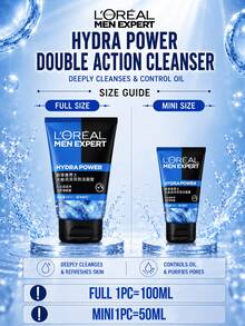 L’Oreal Paris L'Oreal 男士保濕雙效潔面乳 50/100ml，深層清潔毛孔、控油、提亮膚色，適合油性與敏感肌膚 - 歐萊雅男士水能潤澤雙效潔顏膏 - 查看 4