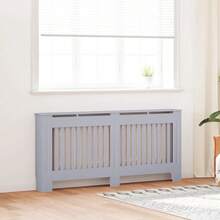 vidaXL Cache-radiateur anthracite 152 x 19 x 81 cm, cache-radiateur rectangulaire moderne pour la maison, protection thermique décorative, conception robuste, salon - Gris anthracite - Voir 9