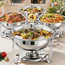 5QT Chafing Dish High Grade 316 Stainless Steel Chafer Complete Set, Chafing Dishes For Buffet ,Chafing Dish Buffet Set [Sturdy And High Grade] Chafers And Buffet Warmers Sets For Any Party With Complete Set - 銀色 - 查看 16