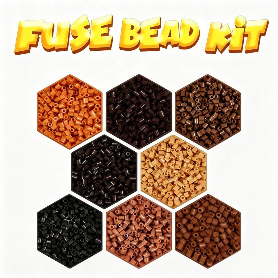 2.6mm Sundymot Fuse Beads, 1000PCS+ Maillard Coffee Color Series Individually Packaged, Not Easy To Spill, DIY Pendant Keychain, Jewelry Making Craft Supplies, Graduation Season Back To School Season, Christmas, Party Birthday Gift, Multicolor 2.6mm Fuse Bead Bulk Refill Kit