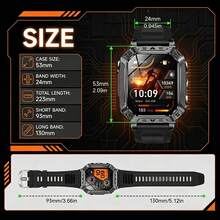 KENPANG 1400mAh Battery Men's Smart Watch, Red+White Dual LED Flashlight, 100+ Professional Sports Modes, Bluetooth Calling, Social Message Notifications, IPX8 Waterproof, 24/7 Health Monitoring, 2.01-Inch Clear Touchscreen Display, Men's Fitness Tracker - View 12