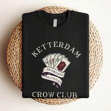 Women's Printed T-Shirt Ketterdam Crow Club Six Of Crows T-Shirt Sweatshirt Hoodie LY13065 V96 - Black - View 3