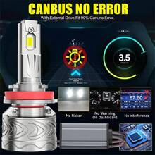 JINGMA 2pcs Ultra Bright LED Headlight Bulbs For Cars,  300000LM, 1000% BRIGHTNESS, 9570 CHIP Car Lighting Upgrade | Aluminum Body, 6500K, Bright CSP Chip New Upgraded Design LED Plug-N-Play Bulbs, Canbus Error-Free, Fit For Cars - /H9/H11/H16 - 查看 6