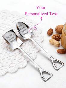 Personalized Engraved Ice Cream Scoop, Name Dessert Spoon, Fun Sentimental Custom Gift For Dad, Mom, Grandpa - Multicolor - View 1