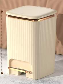 Luxury Quiet Dual-Lid Step Trash Can, Sealed Odor-Proof Lidded Garbage Bin, Stylish Upright Waste Basket, Suitable For Bathroom, Kitchen, Bedroom Indoor Home Waste Storage And Organization - Multicolor - View 2