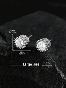 一对时尚百搭的奢华几何耳钉，方形、圆形、扭腰心形、星球环绕等多种造型，男女皆宜，精致优雅，适合作为珠宝礼物和日常佩戴。 - 彩色 - 查看 5
