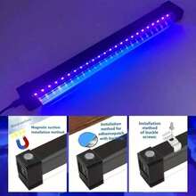 1入 USB供電 UV黑光燈條 395nm 長方形紫外線LED裝飾燈,適用螢光派對、萬聖節生日節日裝飾、螢光海報與身體彩繪 - 紫色 - 查看 3