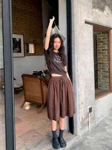 Women Tops - Brown - View 2