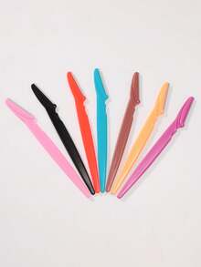 30/24/12/6/3/1pc. Eyebrow Trimmer And Razor, Exfoliating Hair Removal Tool, Body Hair Removal Trimmer And Facial & With Long Handle Safety Blade, Stainless Steel Eyebrow Trimming Tool With Precision Protective Cover, Suitable For Travel Use Razor, Can Be Used For Eyebrow Trimming And Shaving - Multicolor - View 6