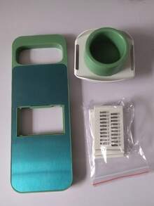 Kit de cortador y rallador de verduras multifunción de acero inoxidable, cuchillas reemplazables, juego de herramientas de cocina manual para patatas, zanahorias y pepinos, herramientas de corte y rallado de acero inoxidable - Multicolor - Ver 4