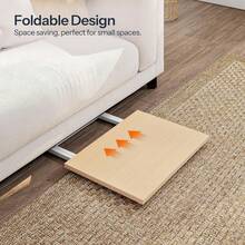 2 Set Folding Side Tables Industrial Metal Frame Rustic Brown TV Tray Table For Eating Laptop Coffee Sofa End Table Small Space Living Room - 自然色 + 白色 - 查看 7