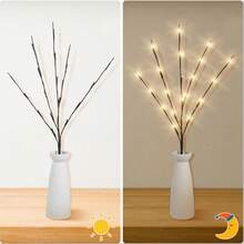 2pcs Simulated Branch Shaped LED Lights, Battery Powered, Artificial Small Branch Decorative Lights For Vase, Cold Color Decorative Lights, Room Bedside Lamp, Romantic Home Decor - Twig Lights - 查看 8
