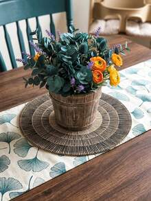 1/2/4/6/8pcs Bohemian Style Mandala Pattern Round Linen Placemats, Heat Insulation, Anti-Slip, Suitable For Family Gatherings, Holiday Parties, Home Decor, Room Decor, Living Room Wall Decor, Bedside Rug, Bedroom Sofa Background Decor - Black - View 10