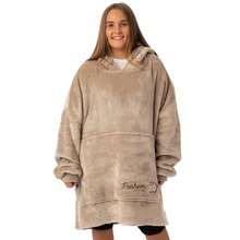 Pusheen Womens/Ladies Embroidered Hoodie Blanket - Brown - View 1