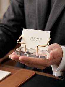 Kreativer Visitenkartenhalter, langanhaltend Material, Schreibtisch-Displayständer für Homeoffice, Restaurant- und Bürodekoration, aufrechter Visitenkartenhalter für den Schreibtisch, geeignet für Geschäftsreisen, unisex, unverzichtbares Büro- und Wohndekorationselement - A - Übersicht 7