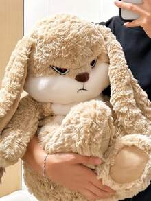 11.81in Lop-Eared Rabbit Plush Toy-Super Soft And Fluffy .Silicone Doll Full Silicone Body Plush Anime Figure Stuffed Animal Teddy Bear Plushies Office Desk Accessories Room Decor Halloween Squishy Squishies - Multicolor - View 2