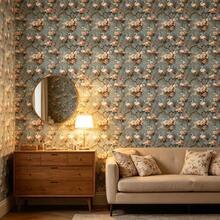 1 Roll Luxury Floral & Bird Pattern Wallpaper, Fashionable Botanical Floral & Bird Pattern Wallpaper, Exquisite Interior Decor Adhesive Film, Suitable For Decorating Rooms, Kitchens And Cabinet Surfaces, Easy To Install And Remove, Handmade Stickers - Flowers and Birds - View 8