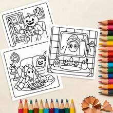 "Cozy Halloween" 24-Page Coloring Book, Designed For Warm Evenings, Hot Drinks And Just The Right Amount Of Halloween Charm. It Blends Cute Halloween Vibes With Relaxing And Cozy Scenes, Suitable For Teens And Adults, Perfect Gift Choice For Halloween, New Year, Christmas And Other Holiday Parties. - Halloween-themed Coloring Book - View 4