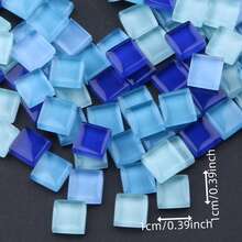 120g Blue Tone Mixed Shape Glass Mosaic Tiles, Assorted Asymmetric Square Stained Glass Pieces For Diy Mosaic Art Crafts, Home Decoration And Handmade Projects - A - View 6