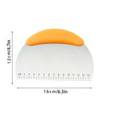 This 2 Pieces Multi-Functional Dough Cutter Set Includes A Measuring Ruler, A Stainless Steel Countertop Scraper And Shredder, And A Pizza Dough Scraper. Suitable For Making Cakes, Pizzas, And Bread, It's Easy To Use And Perfect For Home Baking. - Silver - View 13