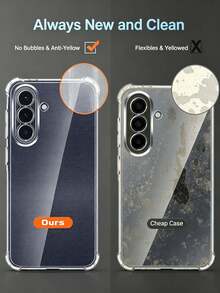 透明手機殼 適用於 Galaxy 系列，加厚四角防震背蓋，抗黃變耐用，柔軟 TPU 緩衝手機殼，凸起鏡頭保護，纖薄手感，附手機掛繩孔，適合貼紙 DIY，適用於 Galaxy 手機配件 - 透明 - 無色 - 查看 5