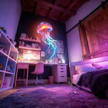 Creative Dreamy Ocean Theme USB Projection Light, Portable Clear Atmosphere Lighting Device, Projects Whale, Jellyfish, Dolphin Images, Suitable For Various Flat Surfaces (Includes 4 Different Projection Slides) - USB Marine Projection Light - View 3