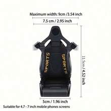 Soporte para teléfono estilo asiento de carreras para rejilla de ventilación del coche, diseño de clip metálico, apto para todos los smartphones, con rotación de 360° - Multicolor - Ver 6